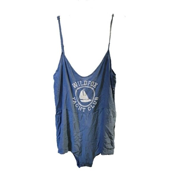 NWOT Wildfox M Yacht Club Rio Romper Playsuit Blue 110808 - Picture 2 of 3